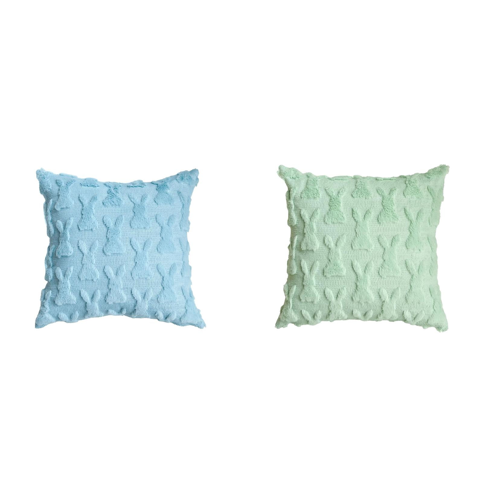 YWIYIUD Easter Throw Pillow Cover 18x18 inch Set of 2,Cute RabbitDesign Soft Plush Jacquard Cushion Case Decoration for Living Room Bedroom Sofa Couch Easter Home Party Decoration