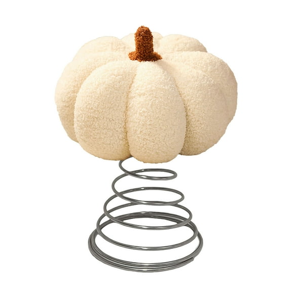 YWIYIUD Fall Christmas Tree Topper Decorations, 9x8 Thanksgiving Pumpkin Tree Top,Pumpkin Velvet Fall Thanksgiving Tree Decorations for Home Indoor Party