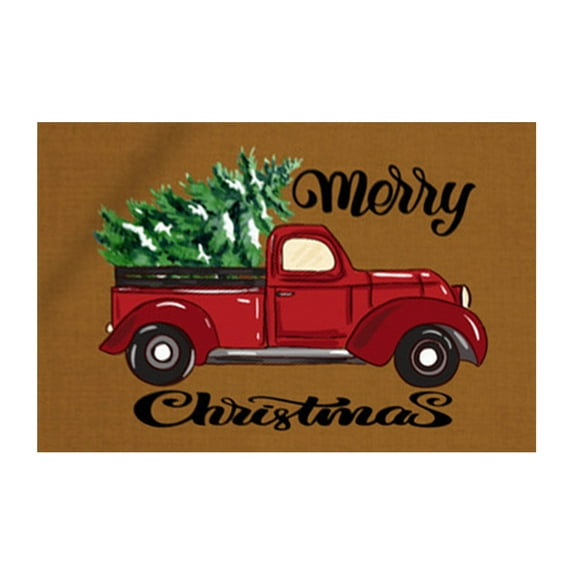 YWIYIUD Front Door Mat Christmas Letter Outdoor Rug, 16 x 24 Inch Checkered Rug Farmhouse Fall Front Porch Rug Decor Cotton Woven Washable Layered Door Mats Christmas Decorations