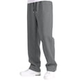 thumbnail image 1 of YWIYIUD Teen Boys Baggy Sweatpants with Elastic Waist Loose Wide Leg Trousers Activewear with Pockets Straight Leg Open Bottom Casual Sweat Pants Joggers Pants with Pockets Fall Winter 13-14 Years, 1 of 6