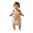 thumbnail image 1 of YWIYIUD Toddler Baby Girls Thanksgiving Overalls Jumpsuit Cartoon Embroidery Sleeveless Strap Suspender Romper Button Bubble Bodysuit InfantThanksgiving Fall Winter Clothes for Boys Girls 0-3 Months, 1 of 5