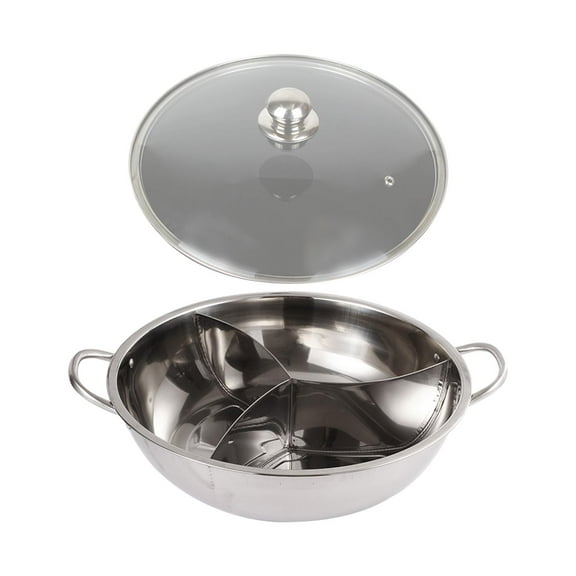 YWJLQH Hot Pot Cooking Pot Kitchenware Cookware Nonstick Three Flavor Soup Pot Tabletop 31.2cm