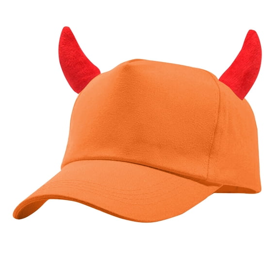 YWMJI Devil Horn Baseball Hat for Unisex Cosplay Costume Trucker Hat Trendy Summer Outdoors Baseball Hat Casual Brim Hip Hop Caps Comfy Adjustable Cycling Hat Vintage Peaked Travel Sun Hat Orange