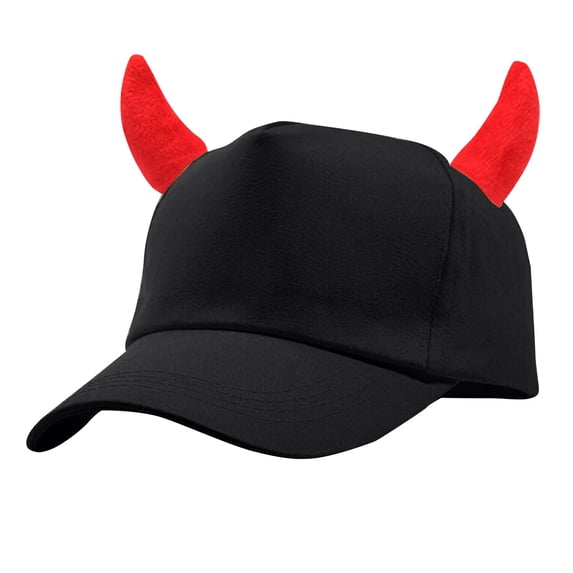 YWMJI Devil Horn Baseball Hat for Unisex Cosplay Costume Trucker Hat Trendy Summer Outdoors Baseball Hat Casual Brim Hip Hop Caps Comfy Adjustable Cycling Hat Vintage Peaked Travel Sun Hat Black