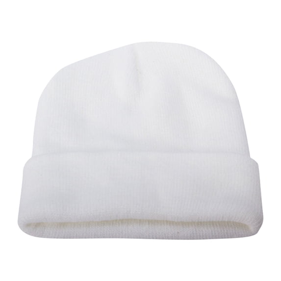 YWMJI Unisex Knit Beanie Cap Fashion Windproof Thick Knitted Cuffed Skull Cap Fashion Plain Cozy Outdoor Knit Watch Cap Classics Cuffed Short Fisherman Beanie Casual Plush Lined Crochet Hats White