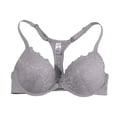 thumbnail image 1 of YWMJI Women's Lace Bra Front Closure Floral Lace Underwire Bra Seamless Unlined Racerback Push Up Bra Full Coverage Padding Support Bras Front Snap Supportive Bras Soft Wire Lift Breasts Grey Xl, 1 of 3