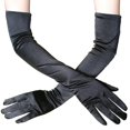 thumbnail image 1 of YWMJI Women's Long Opera Satin Gloves Elbow Length Long Mittens Elbow Length Basic Long Full Finger Gloves Lightweight Wedding Bridal Gloves Costume Halloween Cosplay Flapper Gloves Black One Size, 1 of 7