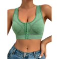thumbnail image 1 of YWMJI Women's Sports Bra Front Closure No Underwire Bra Soft Wireless Push Up Bra Soft Seamless Supportive Sports Bra Front Closure Tank Bras Comfy Everyday Bras Yoga Running Gym Shape Brs Green Xl, 1 of 5