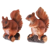 YWMJZEU 1 Pair Mini Resin Squirrel Sculpture Statues Animal Model for Home Table Garden