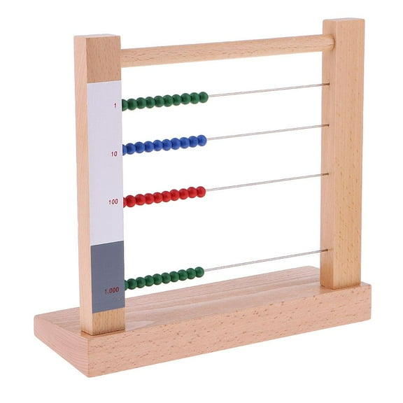 YWMJZEU 1 Set Montessori Mathematics Count Toy Bead Frame Abacus - 1 10 100 1000 Bead