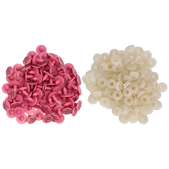 YWMJZEU 100 Pieces Eartags Marker Label Farm Supplies Marker Earrings Identification Kit Rose Red