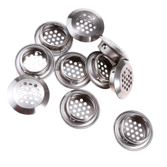 YWMJZEU 10Pcs 29mm Stainless Round Air Soffit Vents Cover Mesh Louver for Cabinet