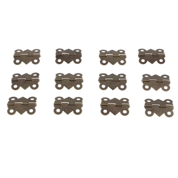 YWMJZEU 12x Mini Butt Hinges Cabinet Drawer Jewellery Box Hinges with Screws 20x17mm
