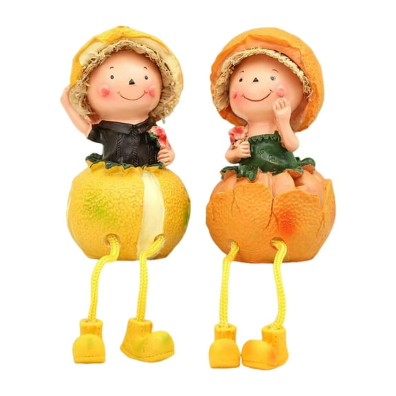YWMJZEU 2Pcs Lovely Hanging Foot Doll Sculpture Resin Statue Figurine for Orabge doll