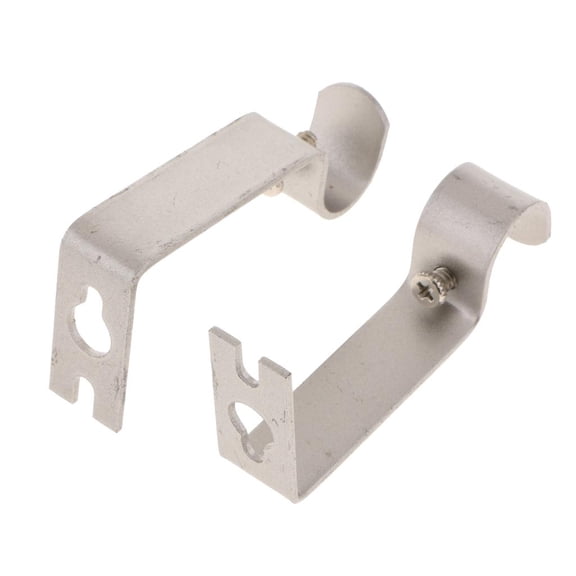 YWMJZEU 2Pieces Curtain Rod Wall Bracket Holder for 15.8mm Rod,Durable,includes mounting Argent