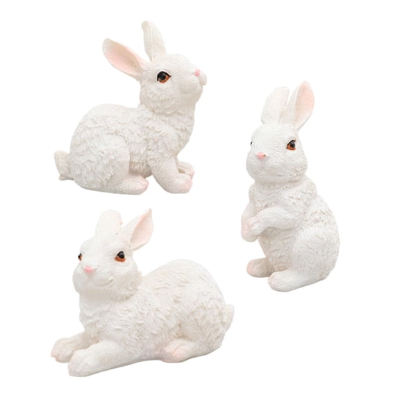 YWMJZEU 3Pcs Easter Figurine Miniature Ornament Decorative Handmade DIY Terrarium Crafts
