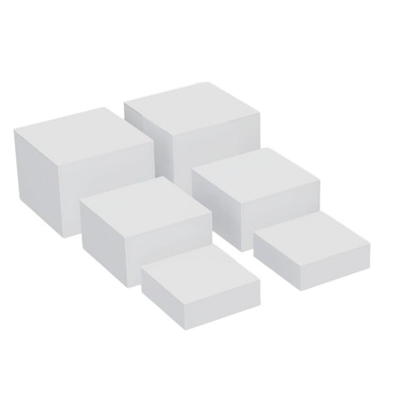 YWMJZEU 6 Pieces Acrylic Display Stands Food Riser Cube Display Nesting Buffet Riser for White