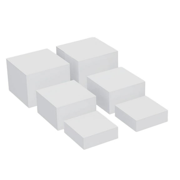 YWMJZEU 6 Pieces Acrylic Display Stands Food Riser Cube Display Nesting Buffet Riser for White