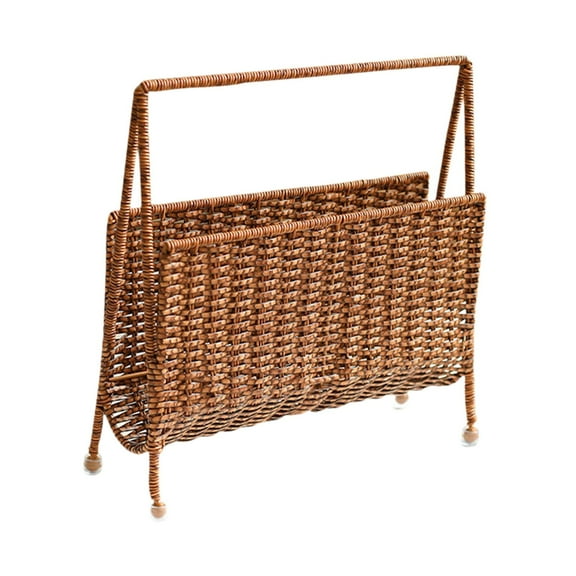 YWMJZEU Books Magazine Rack Basket Standing Shelf Newspapers Holder Metal Wire Frame for