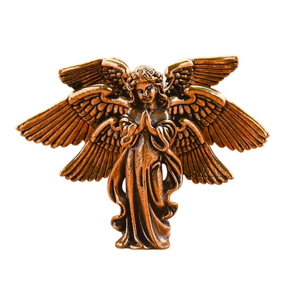 YWMJZEU Brass Six Winged Angel Ornament Copper Sculpture Tabletop Centerpieces Gifts Tea