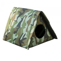 YWMJZEU Cat House Foldable Cave House Rainproof Weatherproof Foldable Cat Kennel Pet Bed Green S