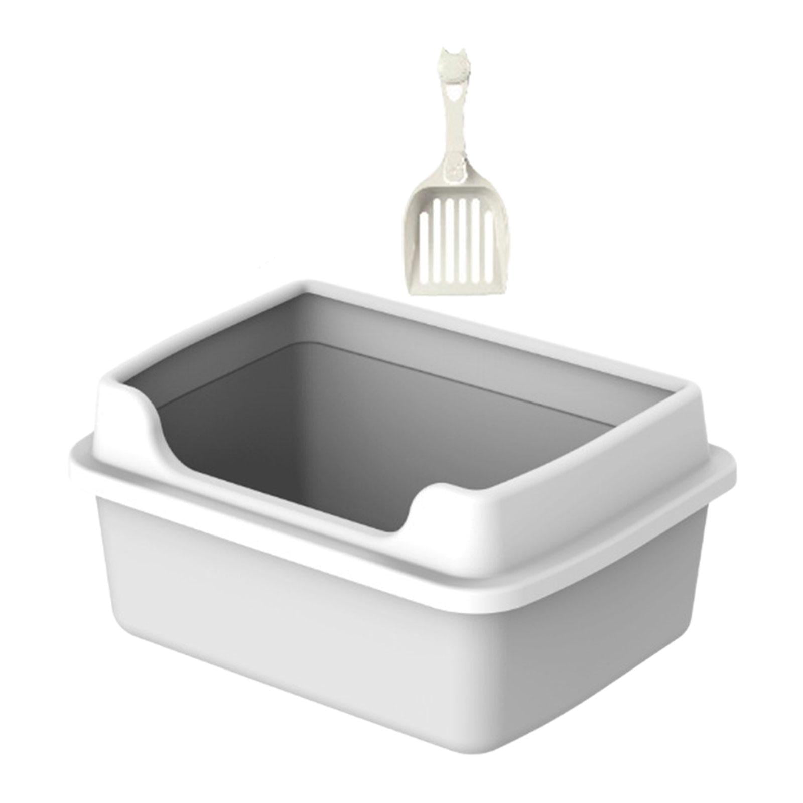 YWMJZEU Cat Litter Box Litter Box with Frame Splashproof Removable Pet Supplies Portable Gray M 38x29x18.5cm