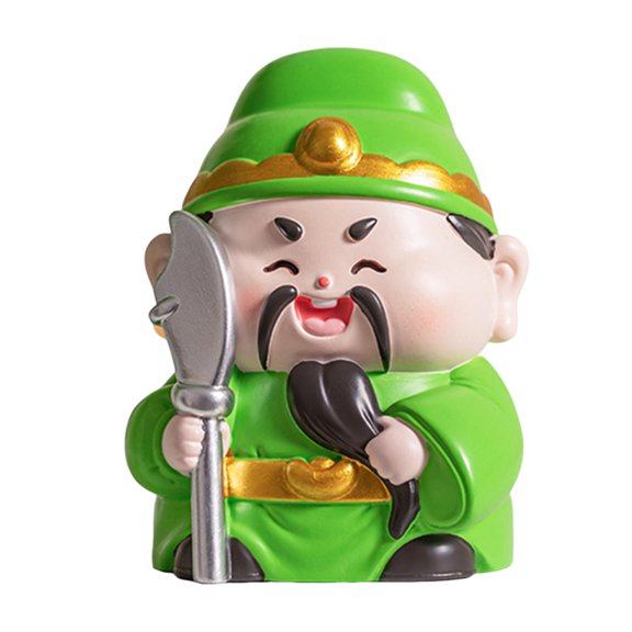 YWMJZEU Chinese Deity Figurine Feng Shui Decor Item Resin Collectible Sculpture for Home green