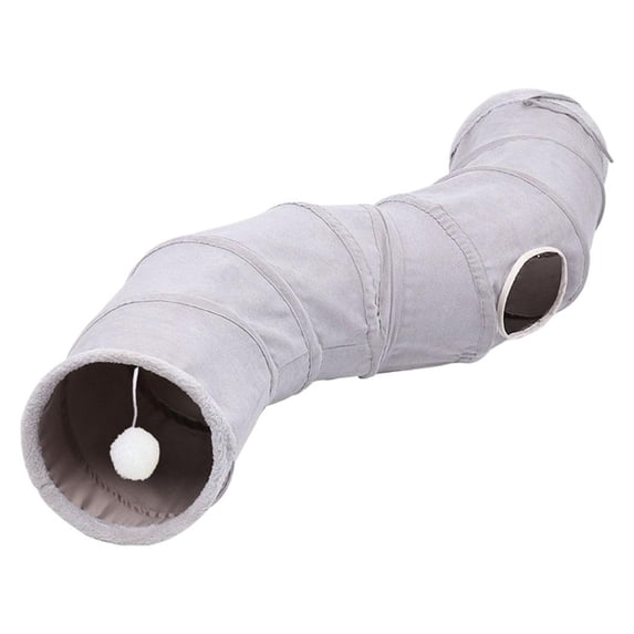YWMJZEU Comfortable Collapsible Cat Tunnel Toy Interactive Toy with Peek Holes Play Tent