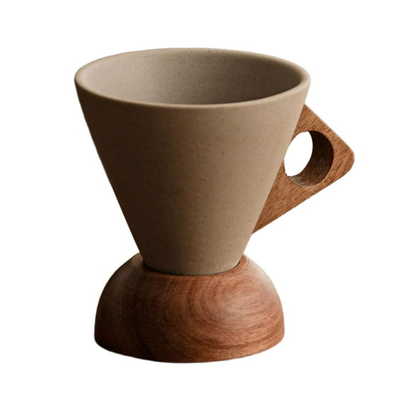 YWMJZEU Cone Shape Coffee Cup Ceramic Tea Cup, Drinking Mug with Handle, Base Cone Shape S Bead base