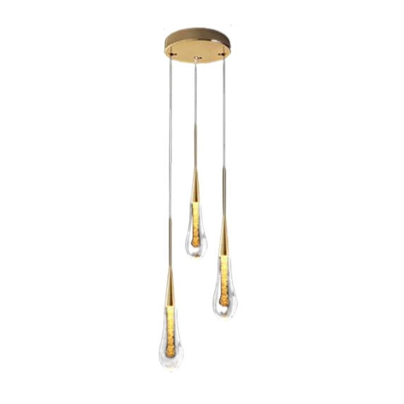 YWMJZEU Crystal Pendant Adjustable Hanging Lamp Lighting for Restaurant Hotel Entryway 3 Head