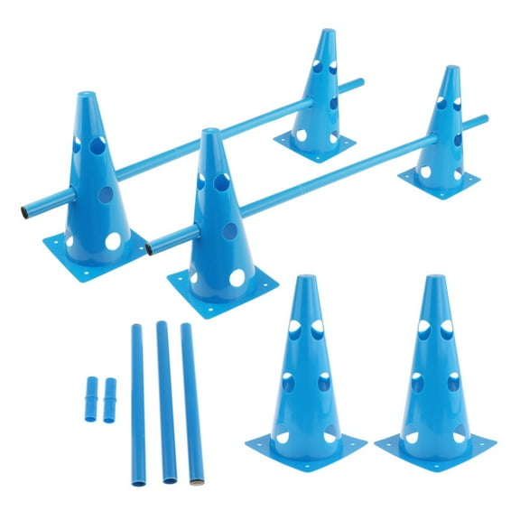 YWMJZEU Dog Agility Hurdle Cone Set Speed Training Equipment Height Adjustable Include 6 Cone Height 32cm