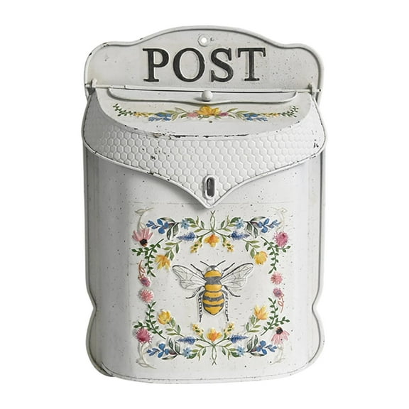 YWMJZEU Embossed Wall Mount Mailbox Large Capacity Rustic Postbox Mail Drop Box Lockable