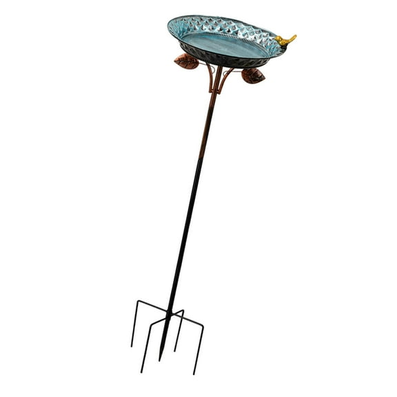 YWMJZEU Garden Bird Bath 5 Prongs Base Stake Multipurpose Modern Weatherproof Birdfeeder
