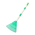 thumbnail image 1 of YWMJZEU Garden Rake with Wood Handle Heavy Duty Raking Grass and Leaves Tool Quick Clean green, 1 of 9