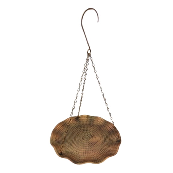 YWMJZEU Hanging Bird Bath Bird Feeding Tray 8.66 inch Plate Metal Food Basin Hummingbird