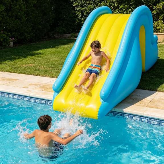 YWMJZEU Inflatable Pool Slide Play Center Pool Climber Playset Folding Strong Playground