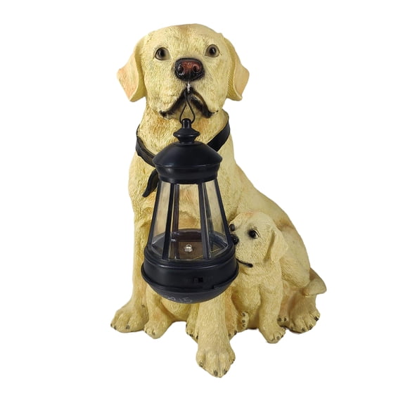 YWMJZEU LED Energy Garden Light, Labrador Golden Retriever Statues with Detachable Lamp, Labrador Mom