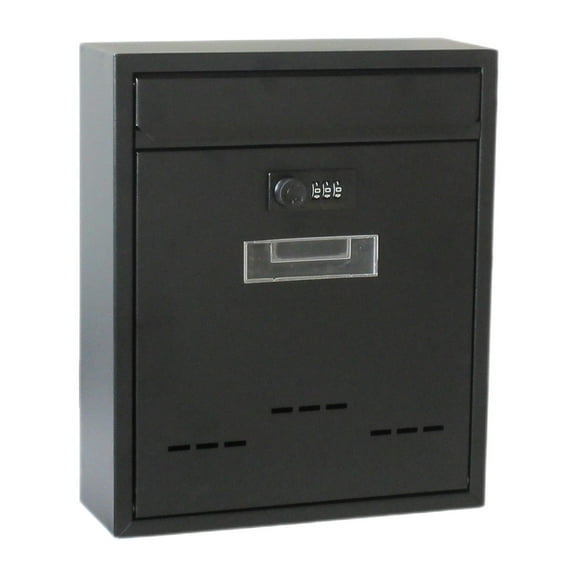 YWMJZEU Large Wall Mount Mailbox W/Code Lock Letter Box Drop Box Rainproof Mail Box Iron Black1 Password