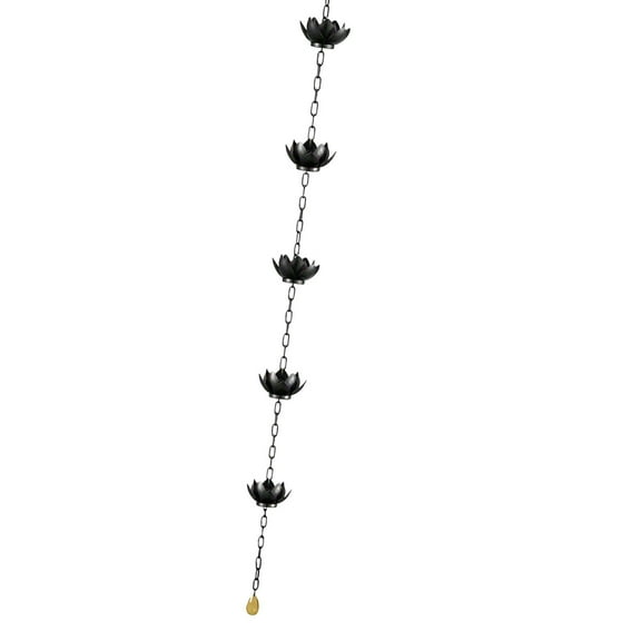 YWMJZEU Lotus Rain Chain Gutter Chain Replacement Downspout 4.3 ft Rainwater Catcher for