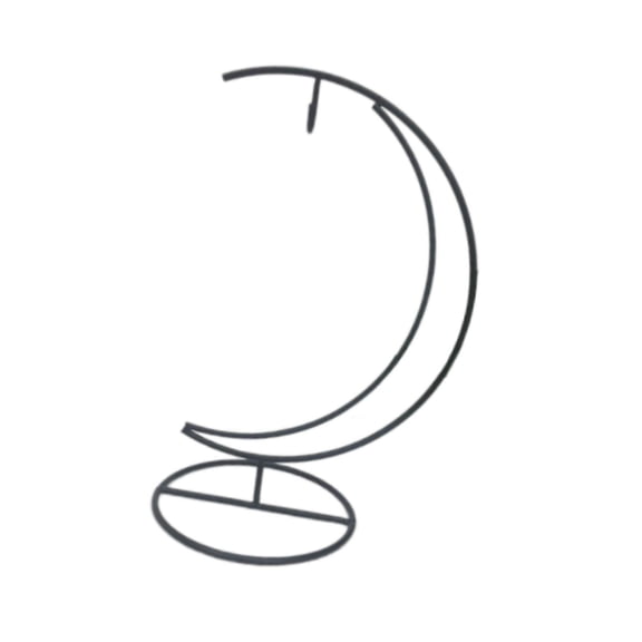YWMJZEU Metal Moon Shaped Stand Holder with Hook Accessories 9.6inch Tall for Home Globe