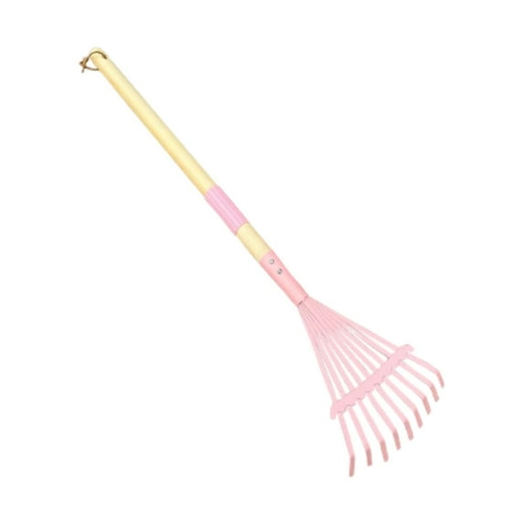 YWMJZEU Mini Garden Hand Tool Compact Steel Easy to Use Pink with Wood Handle Beach Sand Leaf Rake