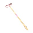 thumbnail image 1 of YWMJZEU Mini Garden Hand Tool Compact Steel Easy to Use Pink with Wood Handle Beach Sand Nail Rake, 1 of 9