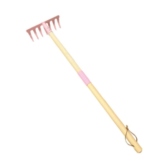 YWMJZEU Mini Garden Hand Tool Compact Steel Easy to Use Pink with Wood Handle Beach Sand Nail Rake