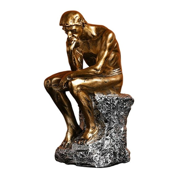YWMJZEU Nordic Resin Abstract Art Thinker Statue Retro Home Decoration Ornament Creative Golden