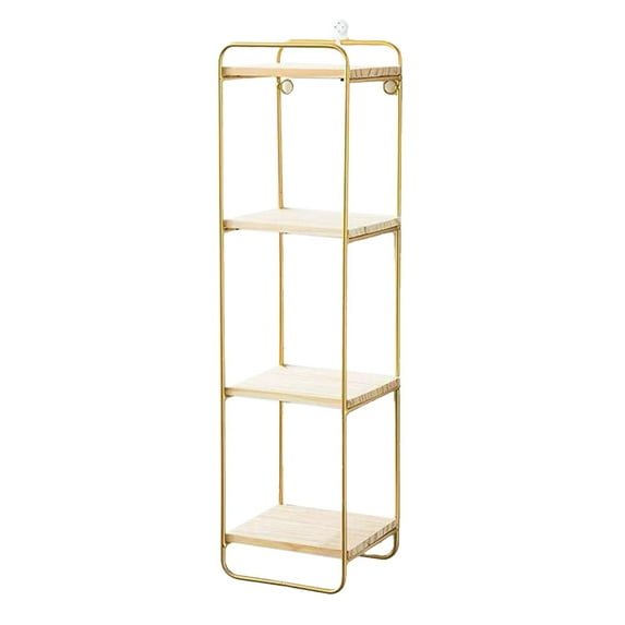 YWMJZEU Nordic Wall Mounted Wrought Iron Wall Display Shelf Organizer Rack Decor golden