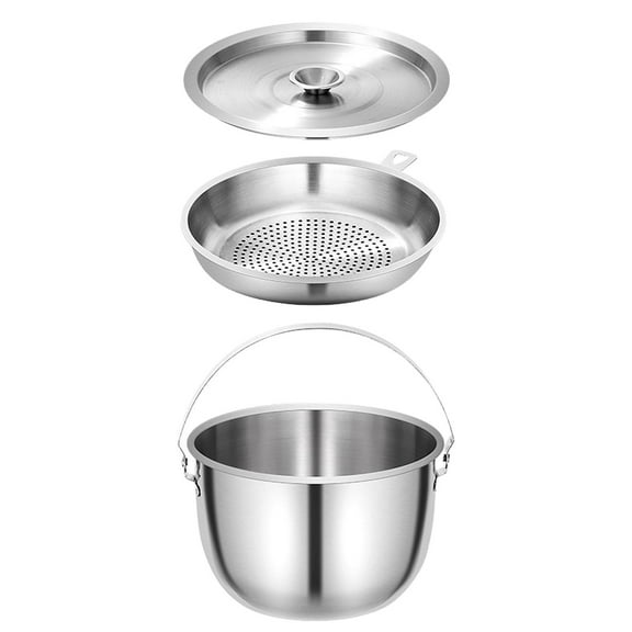 YWMJZEU Oils Filter Pot Cookware,with Strainer,Storage,Large Vessel Tank Stainless Steel 2L