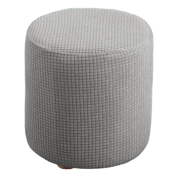 YWMJZEU Ottoman Slipcover Polyester Blend with Elastic Bottom Feature Textured Grey