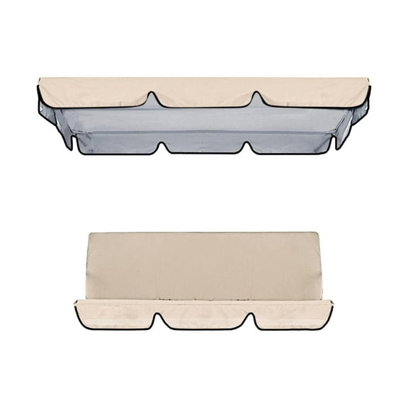 YWMJZEU Patio Swing Canopy Covers, Waterproof Swing Seat Top Cover, 3 Seater Garden Swing Seat Canopy Cover for Porch Seat Yard Canopy Swing , Beige