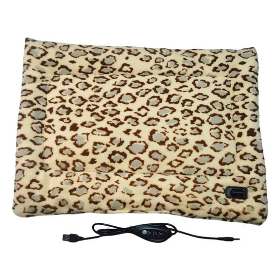 YWMJZEU Pet Heating Pad Electric Blanket Heated Mat Warming Bed Three Grade Leopard