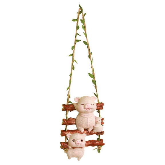 YWMJZEU Pig Figurine Cute Decorative Gift Garden Statue Resin Ornament Hanging Sculpture